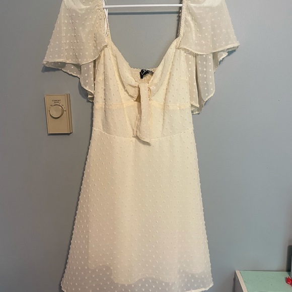 Lulu’s Cream Swiss Dot Dress - Picture 2 of 4